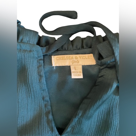 Chelsea and Violet girls green ruffle dress L - Picture 3 of 10